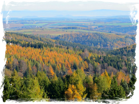 Blick vom Hotel über das Osterzgebirge